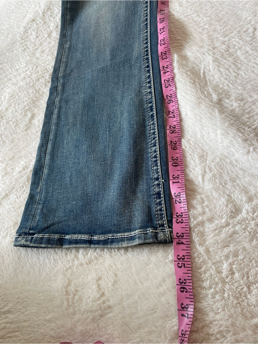 NWT Grace in LA Tribal Aztec Embroidered Easy Fit Bootcut Jeans Size 29 Western - Picture 7 of 8